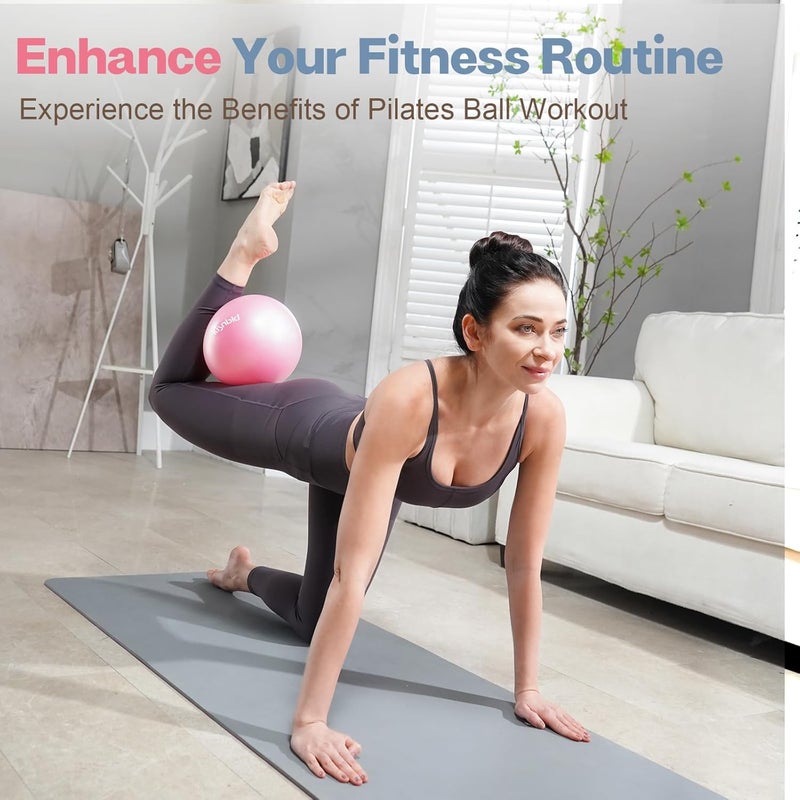 kisnbld Small Exercise Ball, 9 Inch Mini Pilates Ball, Anti Burst and Slip Resistant Mini Yoga Ball for Stability, Fitness, Physical Therapy, Stretching & Core Strength Workout at Home Gym & Office - Image 4